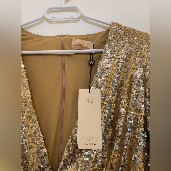 Gold Sequin Mini Dress - Picture 4 of 4